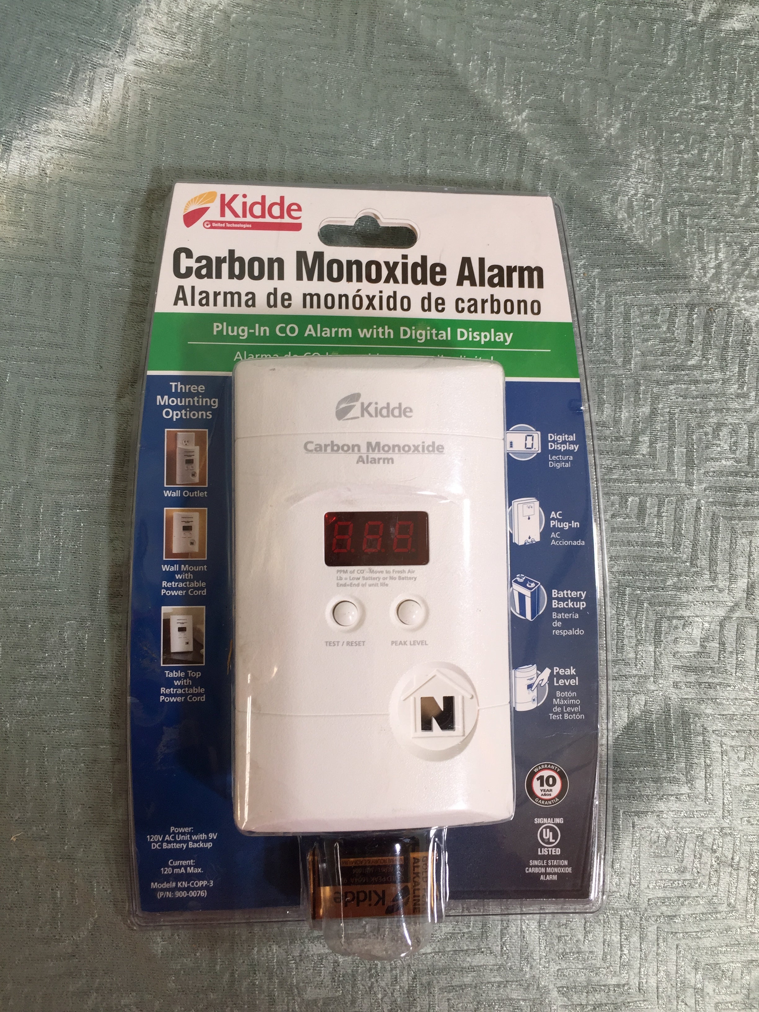 Kidde Nighthawk Carbon Monoxide Detector, AC-Plug-In with Battery Backup, Digital Display (7498422157550)